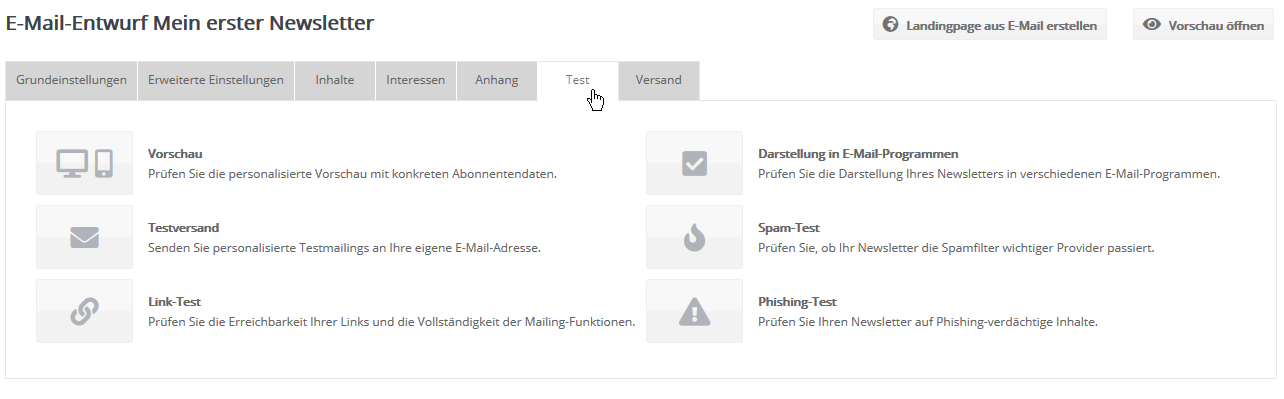 E-Mail Vorschau E-Mail Vorschau